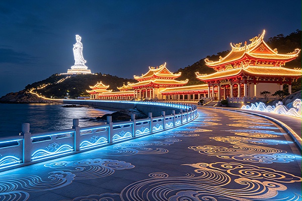 莆田湄洲岛景区灯光亮化，深挖妈祖文化，打破夜景同质化困境
