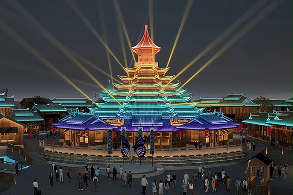 景区古建筑灯光亮化