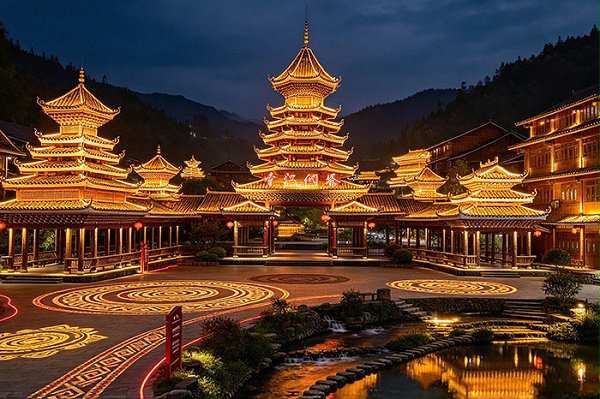 贵州肇兴侗寨留客弱，景区灯光亮化深挖侗族文化打造夜游 IP