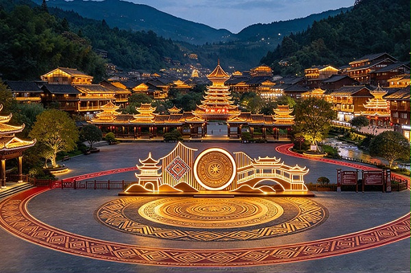 贵州肇兴侗寨留客弱，景区灯光亮化深挖侗族文化打造夜游 IP