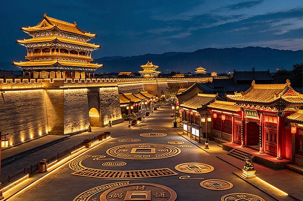 夜间体验单薄，平遥古城景区灯光亮化依托晋商文化，重塑景区夜游魅力