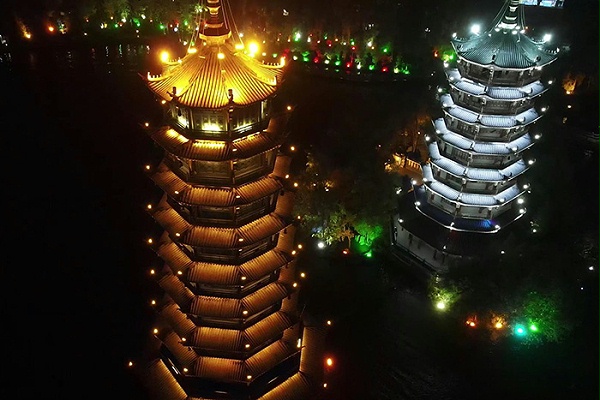 景区古塔灯光亮化