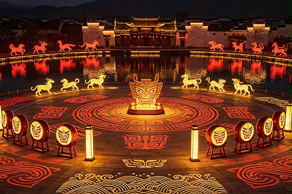 挖掘古傩祭祀文化，景区灯光亮化赋予夜游项目独特文化记忆