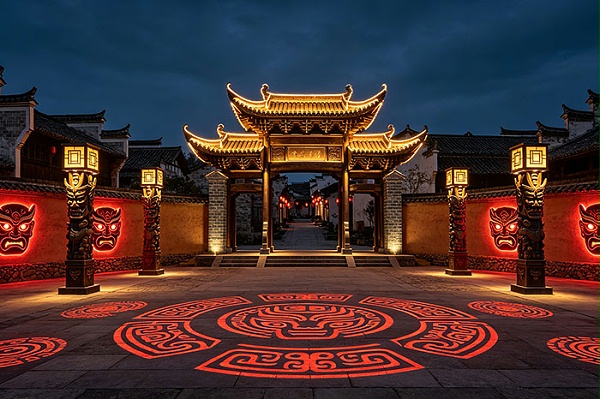 挖掘古傩祭祀文化，景区灯光亮化赋予夜游项目独特文化记忆