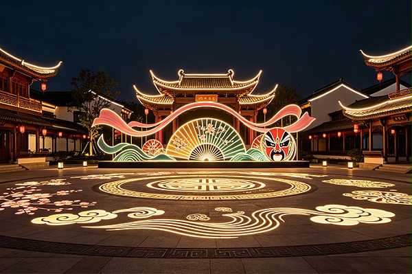 结合传统戏曲文化，景区灯光亮化破解夜间游客稀少难题