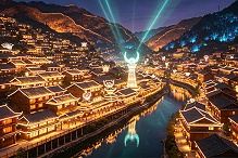 把赛博朋克搬进苗寨？景区灯光亮化这样玩转民族风
