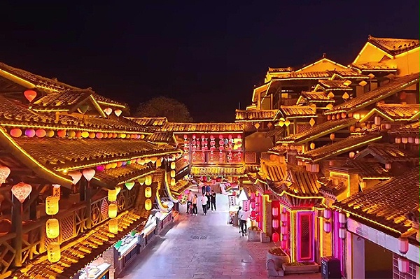 景区古建筑灯光亮化