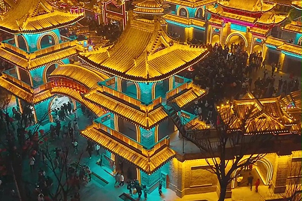 景区古建筑灯光亮化