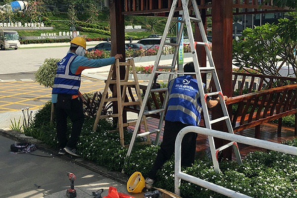 明亮照明集团香港亮化项目施工现场