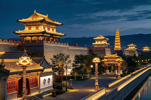 山西大同古城夜景单调？景区灯光亮化融合北魏文化焕新夜游